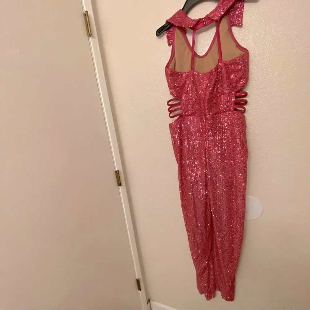 Revolution Tenth House dance costume hot pink sequin jumpsuit CADENT TH24169 LA